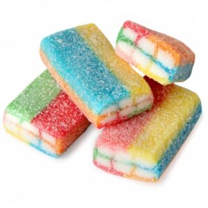 Fini Sour Rainbow Bricks Licorice Candy 2.2lb Bag Bulk
